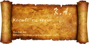 Kozmáry Anna névjegykártya